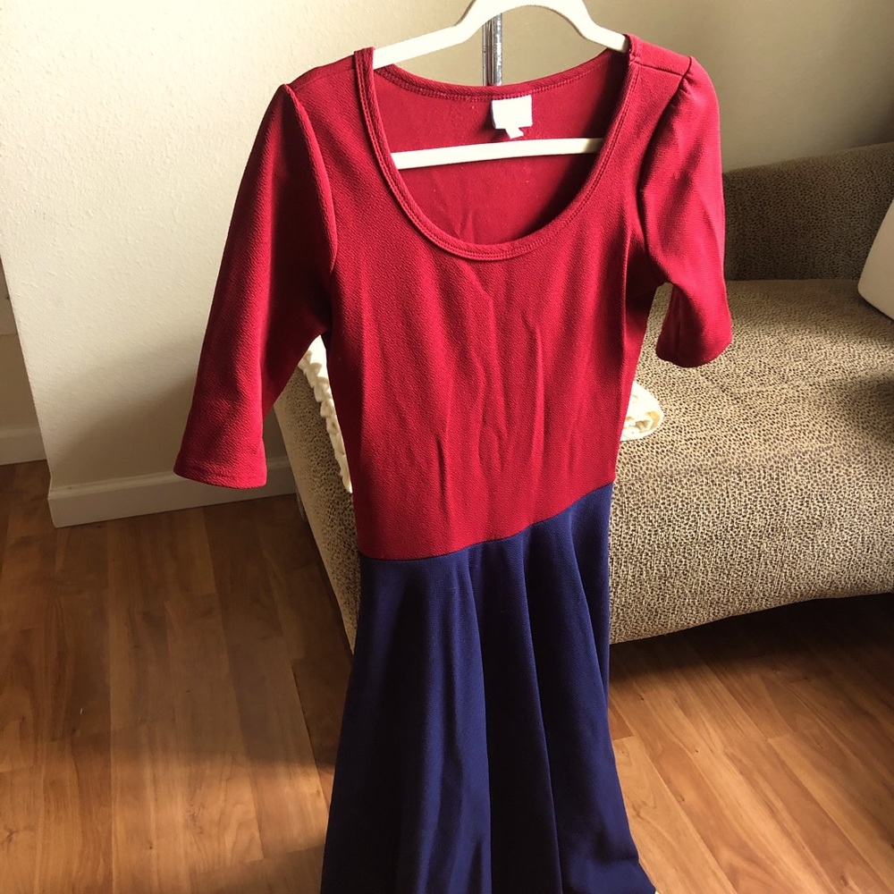 Red and Navy Blue LuLaRoe Dress